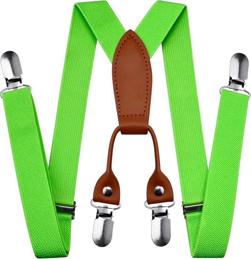 Branduce Solid Color Baby Boy Suspender with 4 Strong Clips Adjustable Kids Y Back Suspenders - Image 1